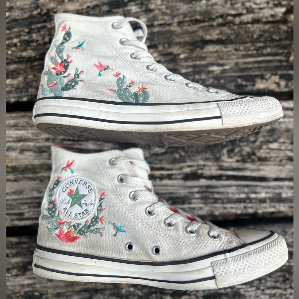 Converse Chuck Taylor All Star Unisex Hi-Top Succulents Sneaker W-7.5 M-5.5